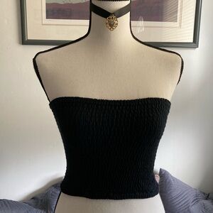 Vintage Tube Top Black NWOT, By Paris Accessories, One Size